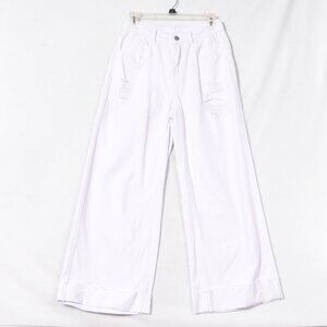 Shein Women's Size Small White Distressed Jeans High Rise Ripped W26 L32